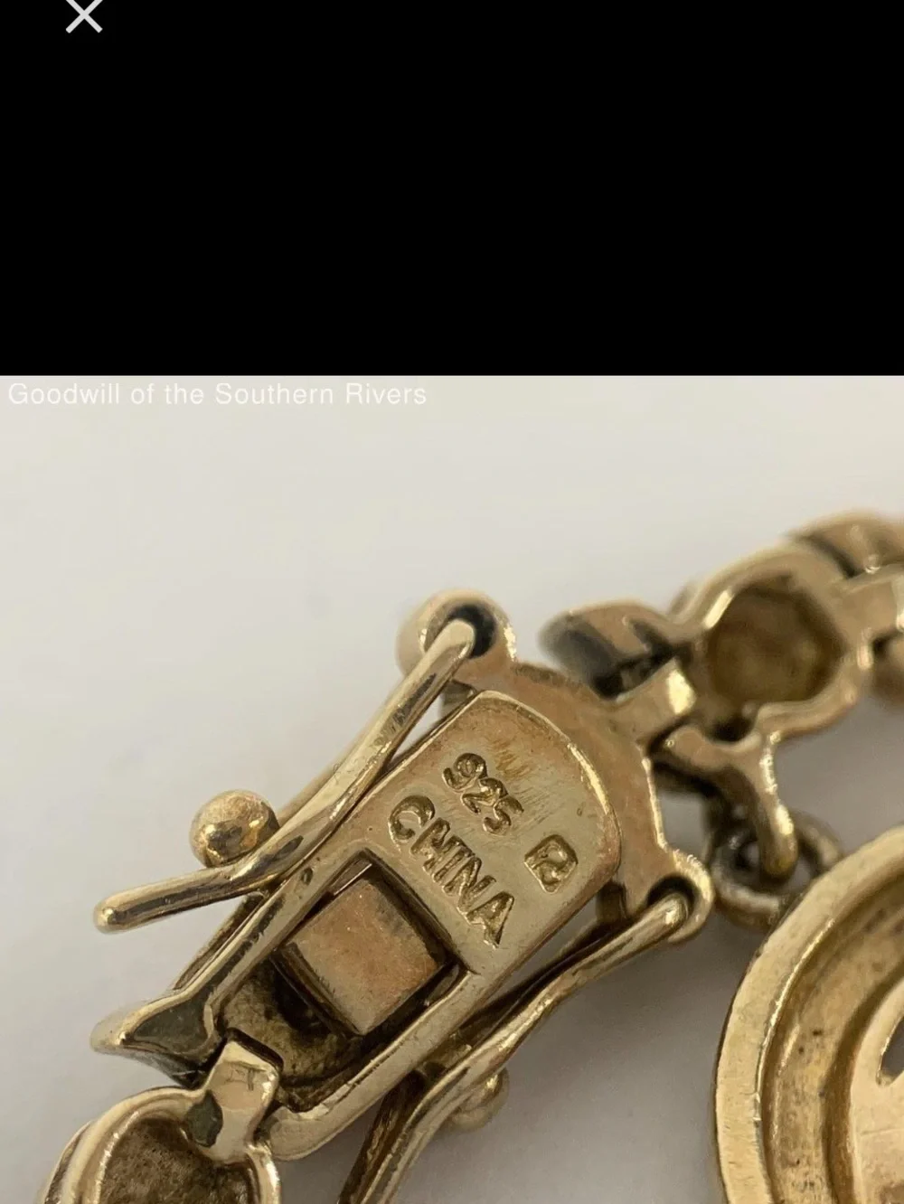Ross-Simons Gold-Tone Bracelet with clear Crystals & C Initial
